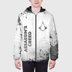 Куртка с капюшоном мужская Assassins Creed - white gradient вертикально, цвет: 3D-черный — фото 2