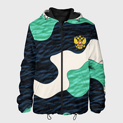 Куртка с капюшоном мужская Текстурный милитари камуфляж, цвет: 3D-черный