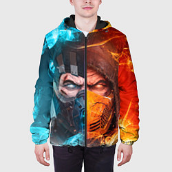 Куртка с капюшоном мужская Mortal Kombat - Саб-зиро и Скорпион, цвет: 3D-черный — фото 2
