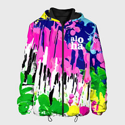 Куртка с капюшоном мужская Colorful abstraction - aloha, цвет: 3D-черный