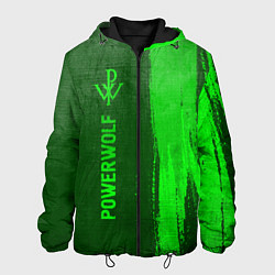 Куртка с капюшоном мужская Powerwolf - green gradient по-вертикали, цвет: 3D-черный
