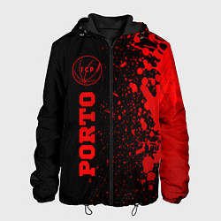 Куртка с капюшоном мужская Porto - red gradient по-вертикали, цвет: 3D-черный