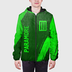 Куртка с капюшоном мужская Paramore - green gradient вертикально, цвет: 3D-черный — фото 2