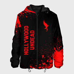 Куртка с капюшоном мужская Hollywood Undead - red gradient вертикально, цвет: 3D-черный
