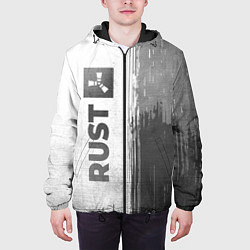 Куртка с капюшоном мужская Rust - white gradient по-вертикали, цвет: 3D-черный — фото 2