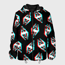 Куртка с капюшоном мужская Skyrim glitch logo patten, цвет: 3D-черный