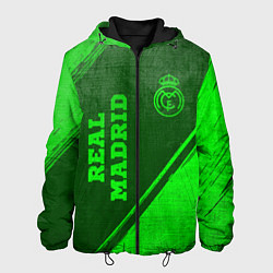 Куртка с капюшоном мужская Real Madrid - green gradient вертикально, цвет: 3D-черный