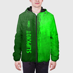 Куртка с капюшоном мужская Slipknot - green gradient по-вертикали, цвет: 3D-черный — фото 2