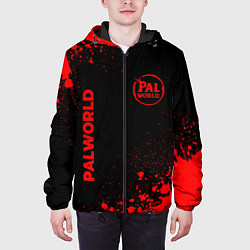 Куртка с капюшоном мужская Palworld - red gradient вертикально, цвет: 3D-черный — фото 2