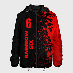 Куртка с капюшоном мужская Rainbow Six - red gradient по-вертикали, цвет: 3D-черный