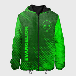 Куртка с капюшоном мужская Evangelion - green gradient вертикально, цвет: 3D-черный