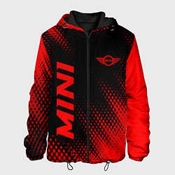 Куртка с капюшоном мужская Mini - red gradient вертикально, цвет: 3D-черный