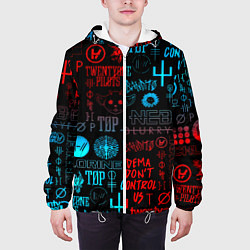 Куртка с капюшоном мужская Twenty one pilots rock pattern, цвет: 3D-белый — фото 2