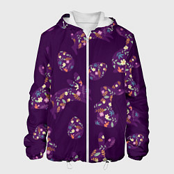 Куртка с капюшоном мужская Кролики и яйца, цвет: 3D-белый