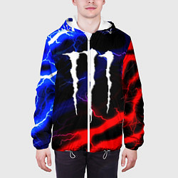 Куртка с капюшоном мужская Monster energy молнии неон, цвет: 3D-белый — фото 2