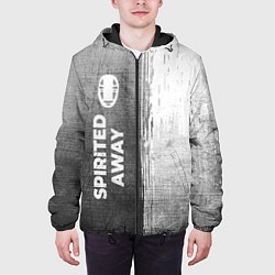 Куртка с капюшоном мужская Spirited Away - grey gradient по-вертикали, цвет: 3D-черный — фото 2