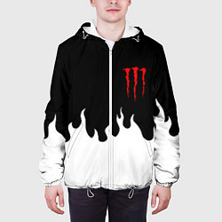 Куртка с капюшоном мужская Monster energy red logo, цвет: 3D-белый — фото 2