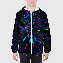 Куртка с капюшоном мужская Neon rods, цвет: 3D-белый — фото 2