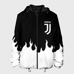 Куртка с капюшоном мужская Ювентус белый огонь, цвет: 3D-черный