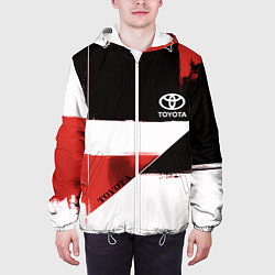 Куртка с капюшоном мужская Toyota логотип, цвет: 3D-белый — фото 2