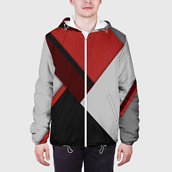 Куртка с капюшоном мужская Color black red grey, цвет: 3D-белый — фото 2