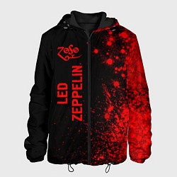 Куртка с капюшоном мужская Led Zeppelin - red gradient по-вертикали, цвет: 3D-черный