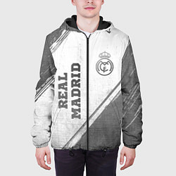 Куртка с капюшоном мужская Real Madrid - white gradient вертикально, цвет: 3D-черный — фото 2
