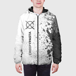 Куртка с капюшоном мужская CreepyPasta - white gradient по-вертикали, цвет: 3D-черный — фото 2