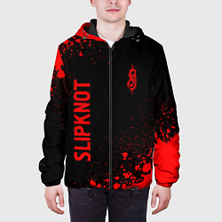 Куртка с капюшоном мужская Slipknot - red gradient вертикально, цвет: 3D-черный — фото 2