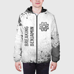 Куртка с капюшоном мужская Breaking Benjamin - white gradient вертикально, цвет: 3D-черный — фото 2