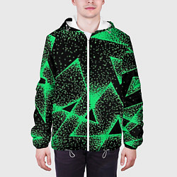 Куртка с капюшоном мужская A light green triangle with dots, цвет: 3D-белый — фото 2