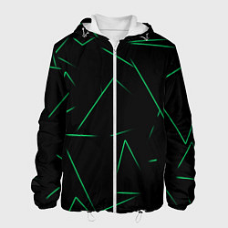 Куртка с капюшоном мужская Color light green line, цвет: 3D-белый