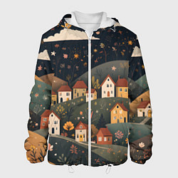 Куртка с капюшоном мужская Сказочный городок, цвет: 3D-белый