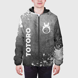 Куртка с капюшоном мужская Totoro - grey gradient вертикально, цвет: 3D-черный — фото 2