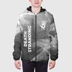 Куртка с капюшоном мужская Death Stranding - grey gradient вертикально, цвет: 3D-черный — фото 2