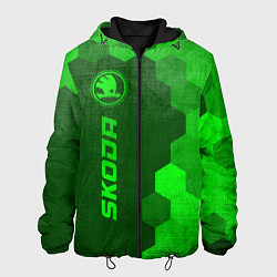 Куртка с капюшоном мужская Skoda - green gradient по-вертикали, цвет: 3D-черный