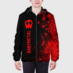 Куртка с капюшоном мужская Babymetal - red gradient по-вертикали, цвет: 3D-черный — фото 2