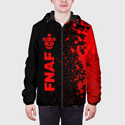Куртка с капюшоном мужская FNAF - red gradient по-вертикали, цвет: 3D-черный — фото 2