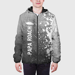 Куртка с капюшоном мужская Papa Roach - grey gradient по-вертикали, цвет: 3D-черный — фото 2