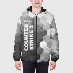 Куртка с капюшоном мужская Counter Strike 2 - grey gradient по-вертикали, цвет: 3D-черный — фото 2