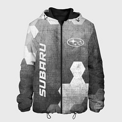 Куртка с капюшоном мужская Subaru - grey gradient вертикально, цвет: 3D-черный