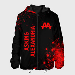 Куртка с капюшоном мужская Asking Alexandria - red gradient вертикально, цвет: 3D-черный