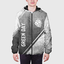 Куртка с капюшоном мужская Green Day - grey gradient вертикально, цвет: 3D-черный — фото 2