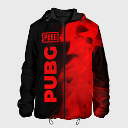 Куртка с капюшоном мужская PUBG - red gradient по-вертикали, цвет: 3D-черный