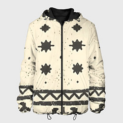 Куртка с капюшоном мужская Африканские примитивные узоры, цвет: 3D-черный