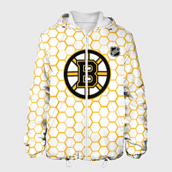 Куртка с капюшоном мужская Бостон Брюинз - белые соты, цвет: 3D-белый