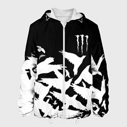 Куртка с капюшоном мужская Monster energy crow, цвет: 3D-белый
