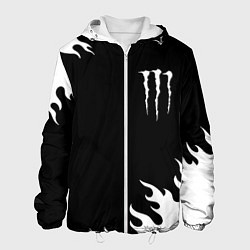 Куртка с капюшоном мужская Monster energy белый огонь, цвет: 3D-белый
