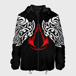 Куртка с капюшоном мужская Силуэт ворона - Aссасинс Крид, цвет: 3D-черный