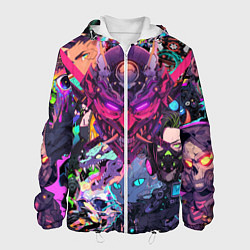 Куртка с капюшоном мужская Стиль Cyberpunk, цвет: 3D-белый